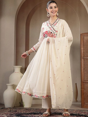 Anarkali Vestido. 3 Piezas. Algodón. Premium Calidad. Tallas 36 Y 38.