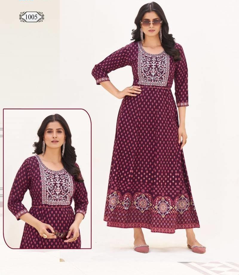 Vestido. Anarkali. Rayon.