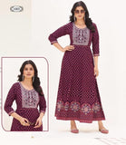 Vestido. Anarkali. Rayon.