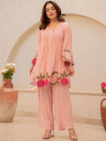 Cord Set.  Talla 34. Chanderi Silk.
