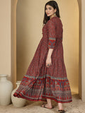 Vestido.  Anarkali.  Algodón.