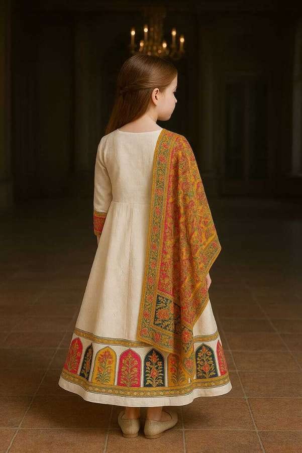 Vestido/Anarkali. Infantil. Tallas 10 Y 12.
