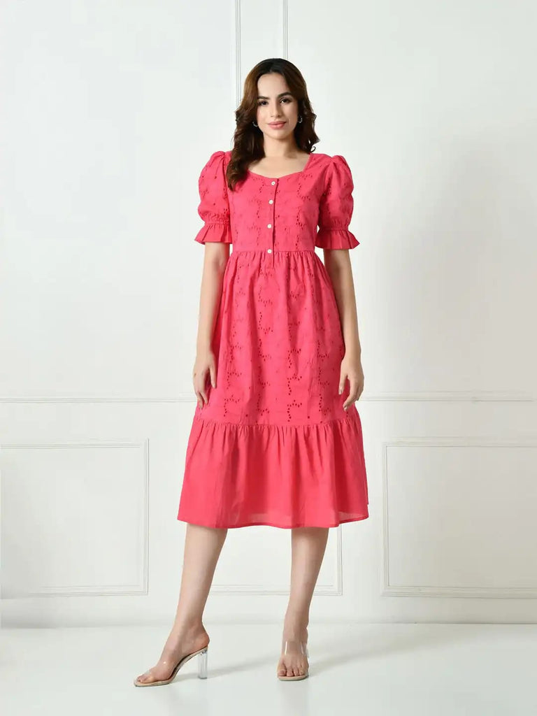 Vestido. Midi Premium Algodon. Talla 34.