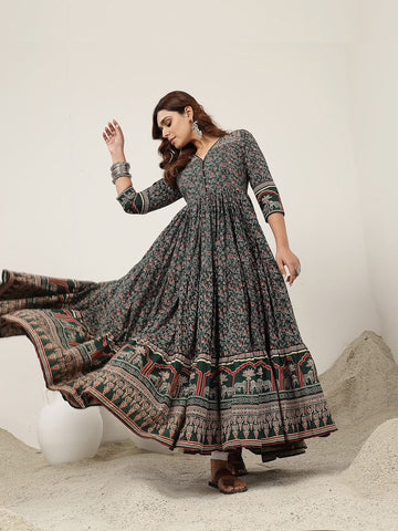 Vestido.  Anarkali. Algodón Premium.