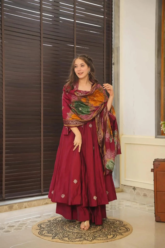 Anarkali Vestido. Talla 34. Algodón. Premium Calidad. 3 Piezas.