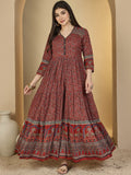 Vestido.  Anarkali.  Algodón.