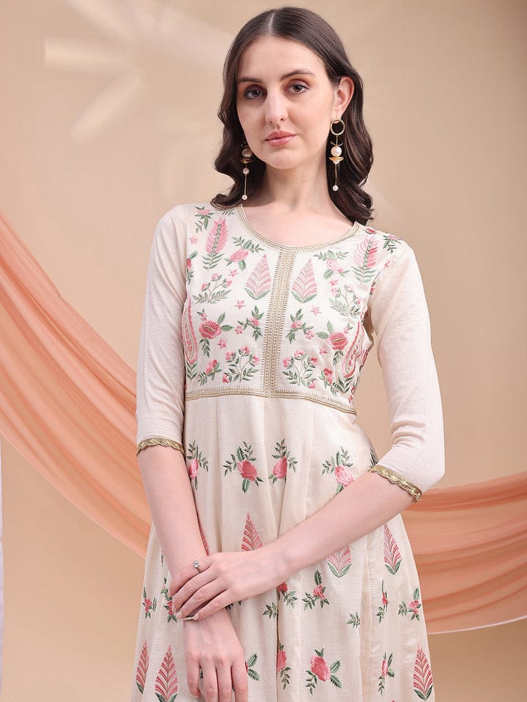 🌸 *Anarkali Set Premium – Silk Blend* ✨ Vestido Talla 36.