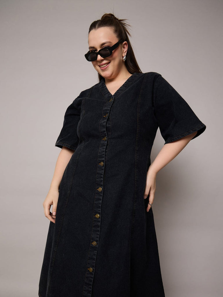 Denim Vestido.  Talla Extra. 40.