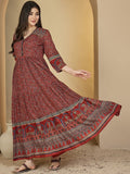 Vestido.  Anarkali.  Algodón.
