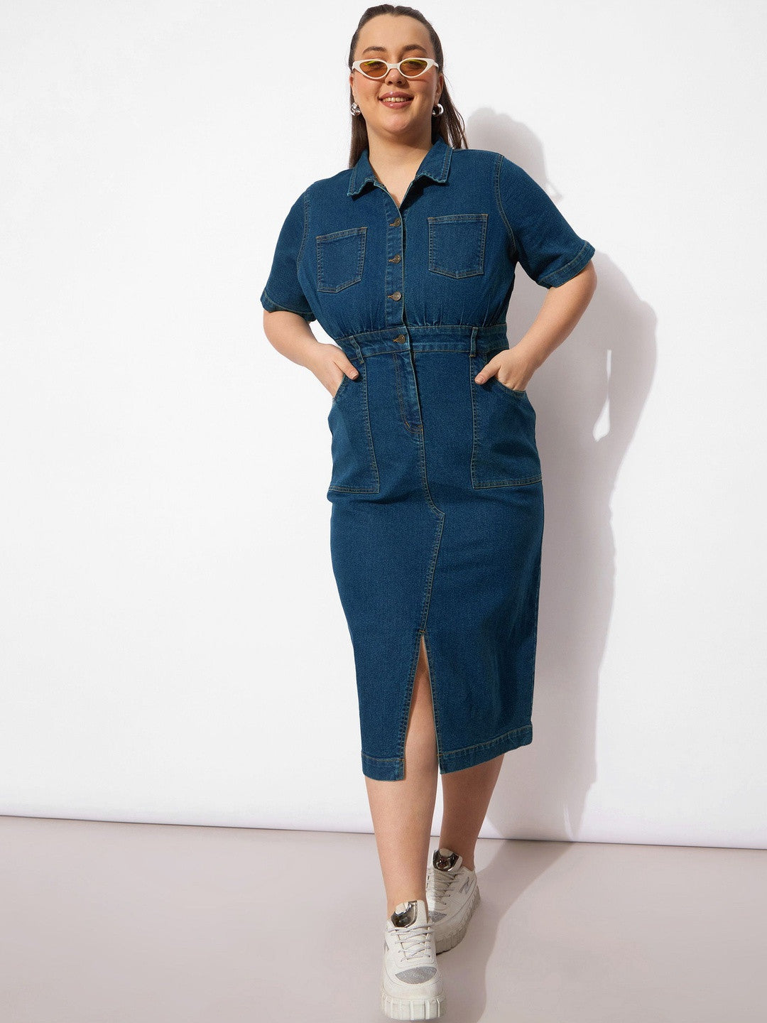 Vestido Premium Calidad. Talla Extra 40. Denim.