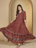 Vestido.  Anarkali.  Algodón.
