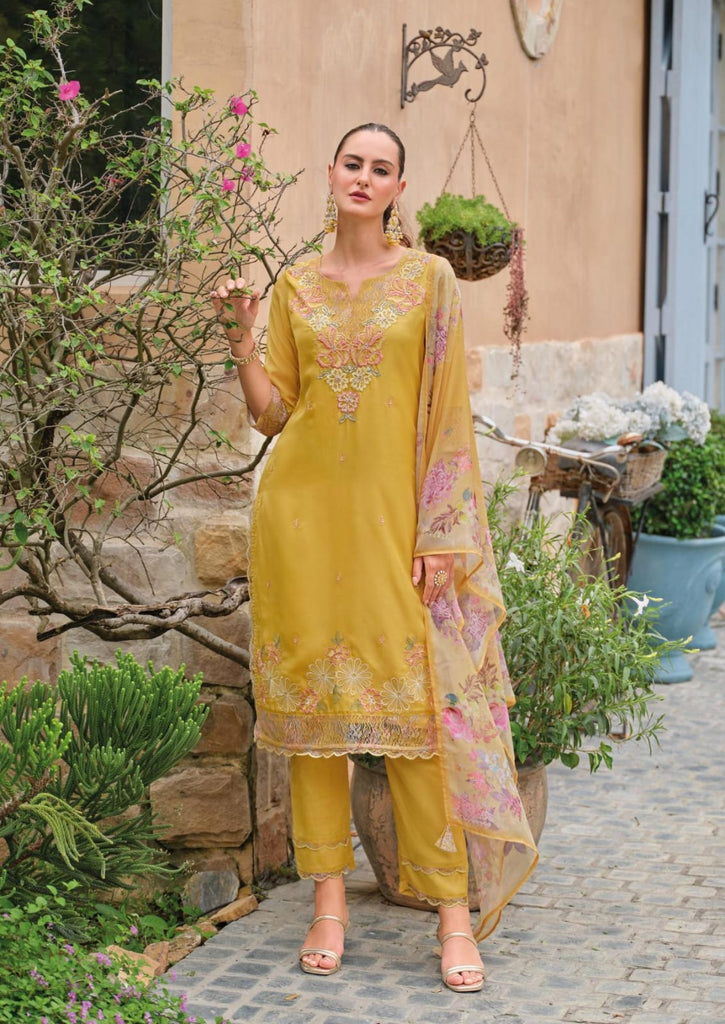 Vestido 3 Piezas. De Gala. Seda Premium. Amarillo Talla 30 Y 32.