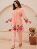 Cord Set.  Talla 34. Chanderi Silk.