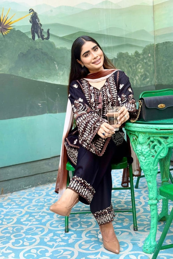 Vestido Pakistani. Bordado. Premium. Algodón. Talla 34.