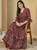 Vestido.  Anarkali.  Algodón.