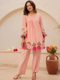 Cord Set.  Talla 34. Chanderi Silk.