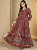 Vestido.  Anarkali.  Algodón.