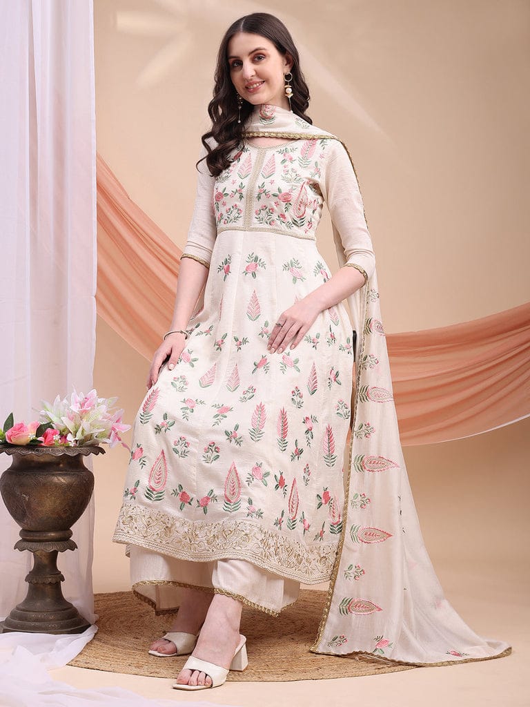 🌸 *Anarkali Set Premium – Silk Blend* ✨ Vestido Talla 36.