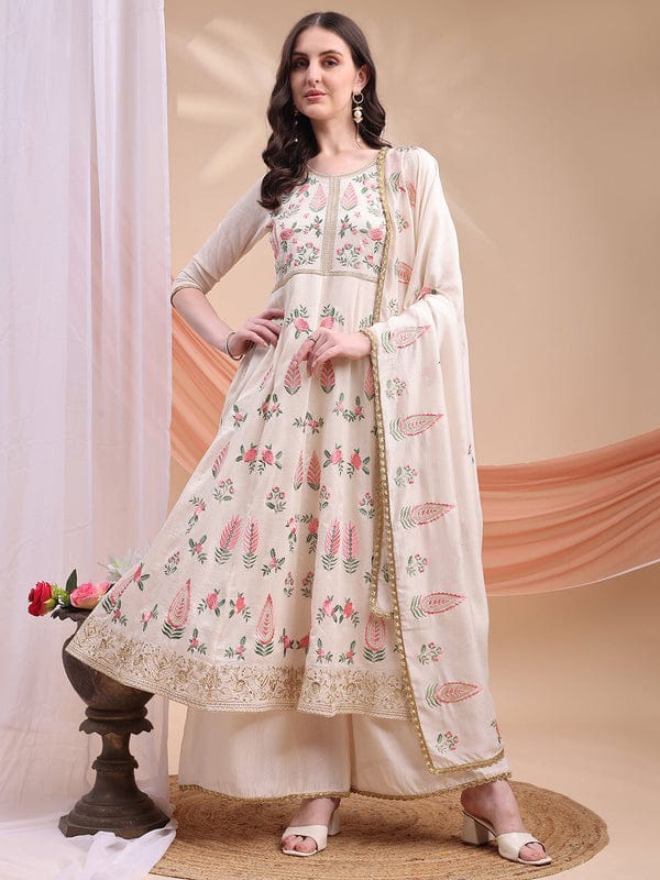 🌸 *Anarkali Set Premium – Silk Blend* ✨ Vestido Talla 36.
