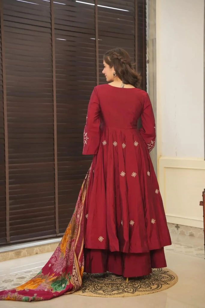 Anarkali Vestido. Talla 34. Algodón. Premium Calidad. 3 Piezas.