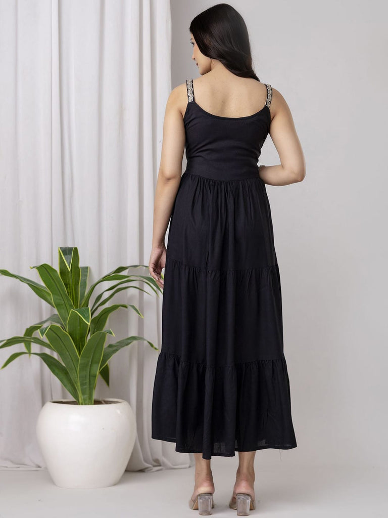 Vestido. Anarkali.  Negro. Premium. Talla 30,32,34.